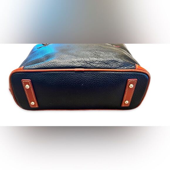 Dooney & Bourke Black and Tan Leather Tote Bag with Dust Bag - Picture 9 of 14